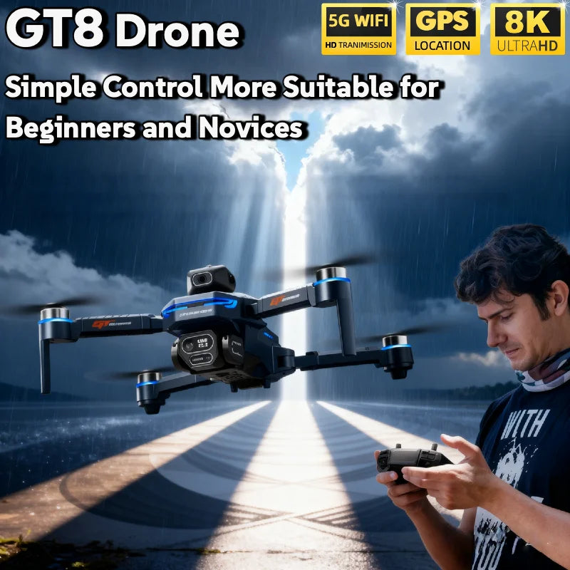 4K GPS Camera Drone – Foldable FPV Quadcopter with Brushless Motors