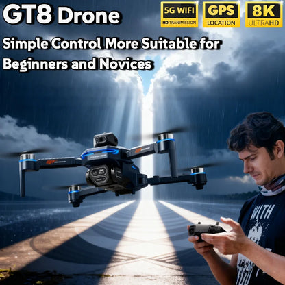 4K GPS Camera Drone – Foldable FPV Quadcopter with Brushless Motors