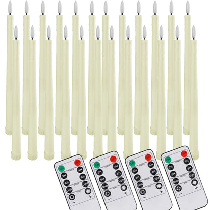 LED Flameless Taper Candles with Remote and Timer, 12/24 Pack