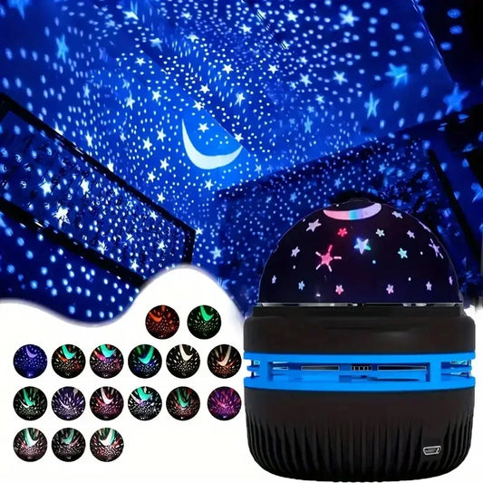 Starry Sky Projector Night Light – LED Moon & Star Lamp