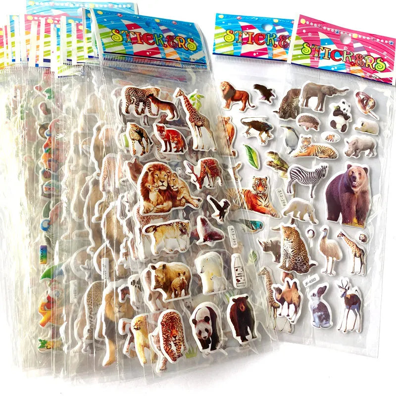 3D Puffy Stickers – Animal Sticker Sheets for Kids Crafts & Scrapbooking