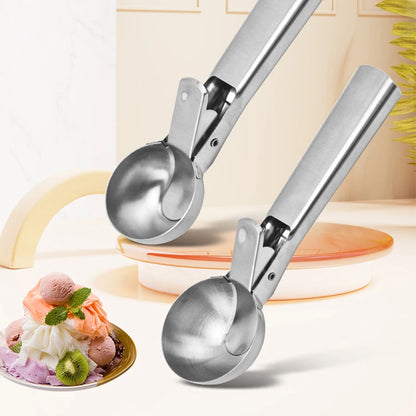 Stainless Steel Ice Cream Scoop – Dual-Purpose Fruit Scooper