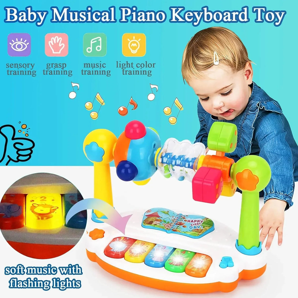 Baby Piano Toy – Musical Keyboard with Lights & Sounds