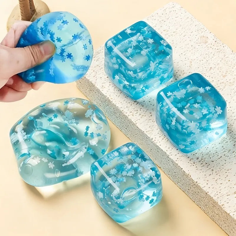 Snowflake Ice Cube Squishy Toy – Slow-Rising Fidget