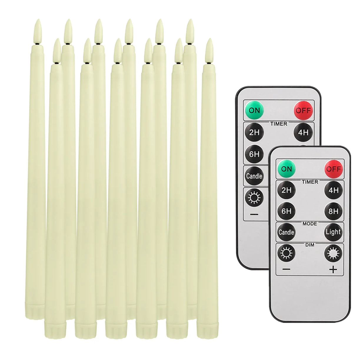 LED Flameless Taper Candles with Remote and Timer, 12/24 Pack