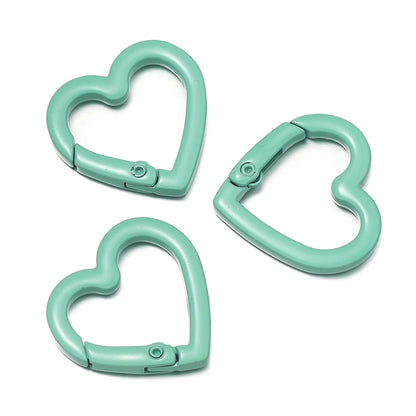 Heart Carabiner Clips, Metal Spring Clasp Keychain Hooks 5pcs