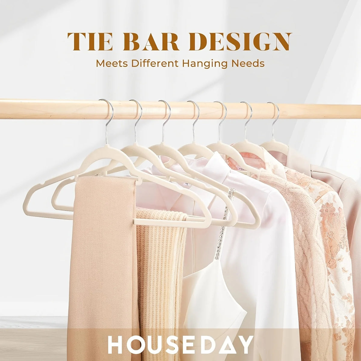 10/20/50 Pack Premium Anti-Slip Velvet Garment Hangers, Soft Flocked Non-Scratch Clothes Hangers with 360° Swivel Hooks, Heavy Duty Sturdy Coat Hangers, Slim Compact Hangers to Save Closet Storage Space