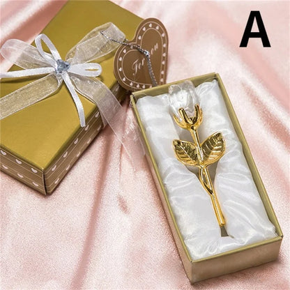 Crystal Rose Figurine – Glass Flower Decoration & Gift