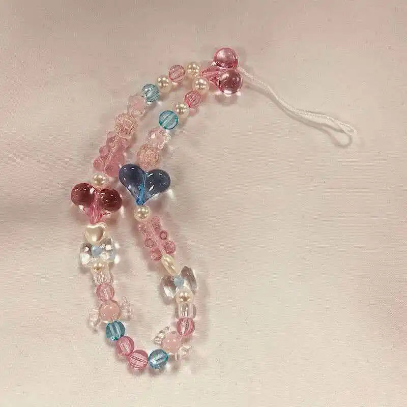 Phone Wrist Lanyard, Colorful Beaded Mobile Phone Strap