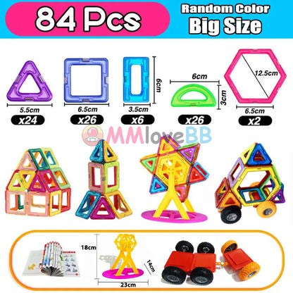 Magnetic Building Blocks for Kids Large Construction Toy Set