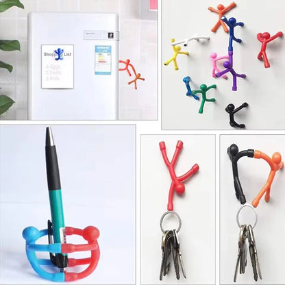 Human Shaped Fridge Magnets – 10-Piece Colorful Mini Man Set