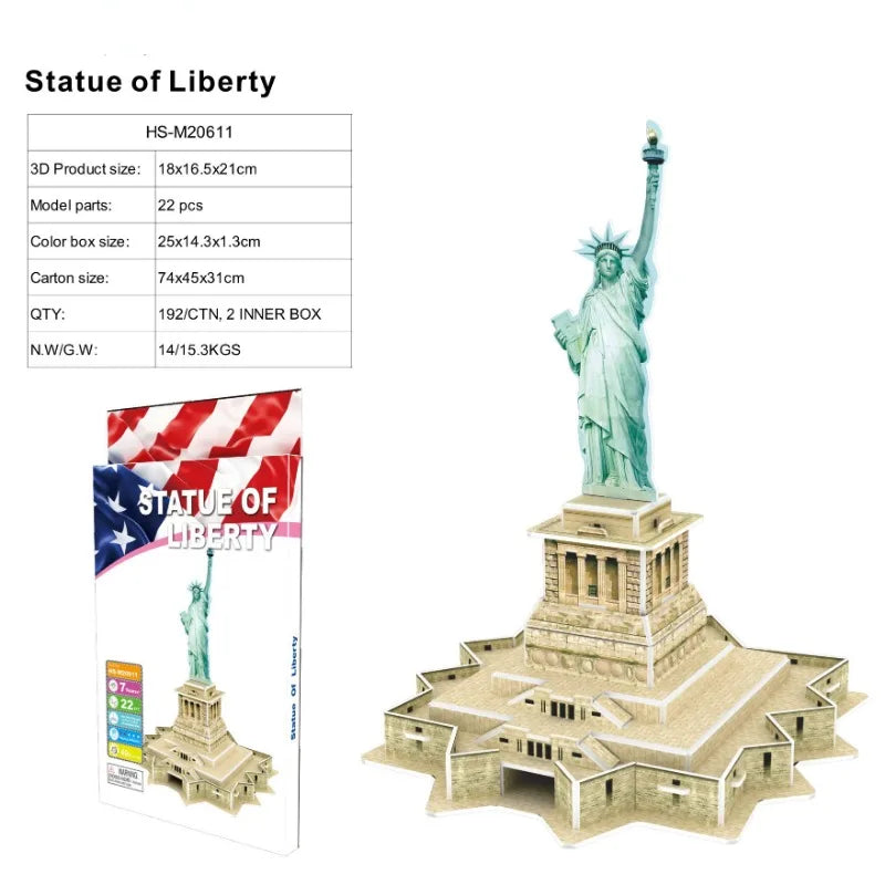 3D Architecture Puzzle – Famous Building Model Puzzle for Kids