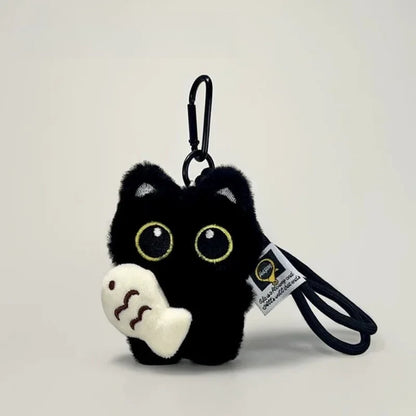 Black Cat Plush Keychain