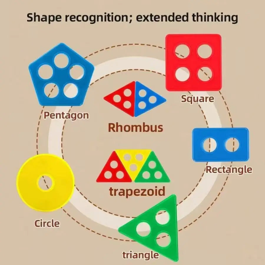 Shape Matching Toy – Wooden-Style Peg Game for Early Learning