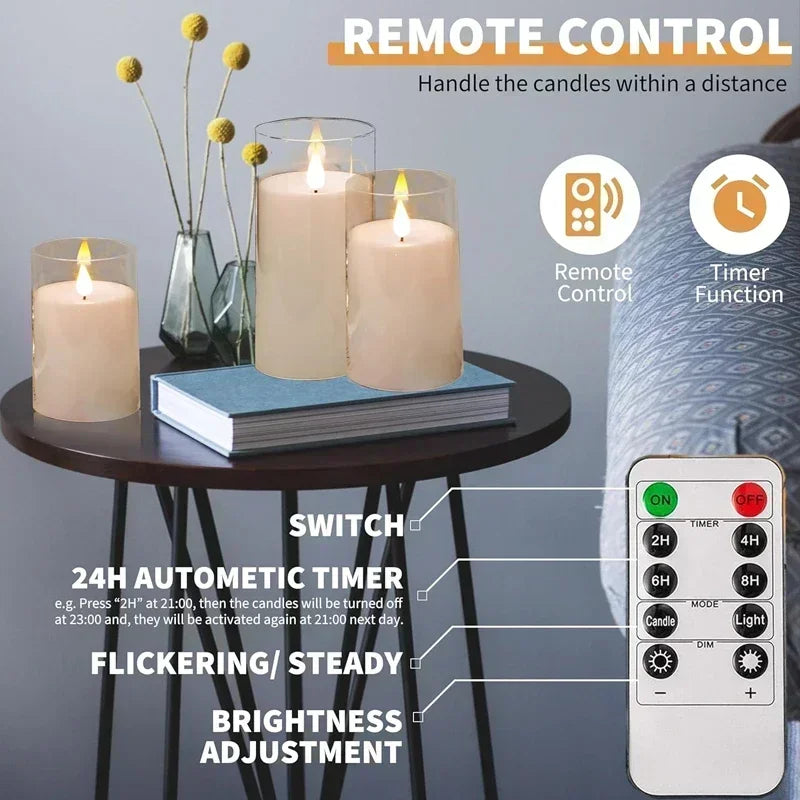 Flameless Candles with Remote – Flickering LED Decor
