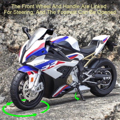 1:12 Diecast Motorcycle Model – Alloy Light & Sound Collectible