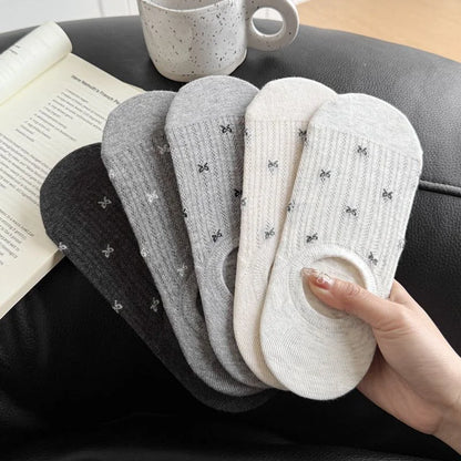 5/10/20 Pairs Women Cartoon Teddy Bear Patterned Ankle Socks Versatile Fashionable Creative Breathable Comfortable Casual Socks