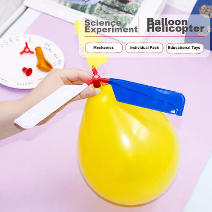 3/6/9Pcs Children Balloon Airplane Outdoor Toy Science Experiment Mechanics Teaching Balloon Helicopter