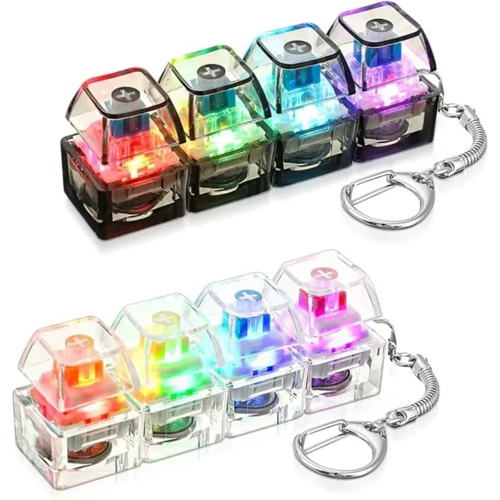 Keyboard Fidget Keychain – LED Clicker Sensory Toy with 4 Buttons