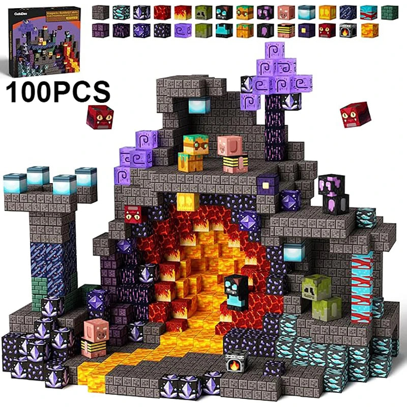 Magnetic Tiles 100-300pcs Building Blocks STEM Toy for Kids