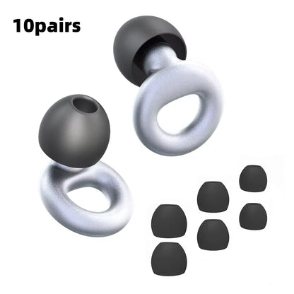Quiet Ear Plugs for Noise Reduction – Super Soft, Reusable Hearing Protection for Sleep,Swim, Work 8 Ear Tips in XS/S/M/L