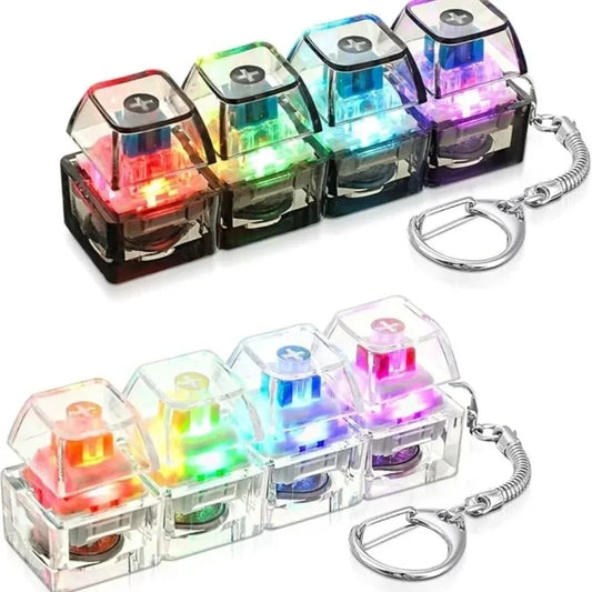 Keyboard Fidget Keychain – LED Clicker Sensory Toy with 4 Buttons