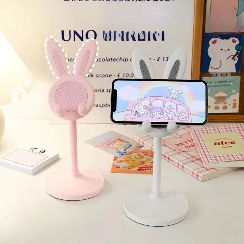 Adjustable Phone Stand – Cute Rabbit Desktop Holder for Phone & Tablet