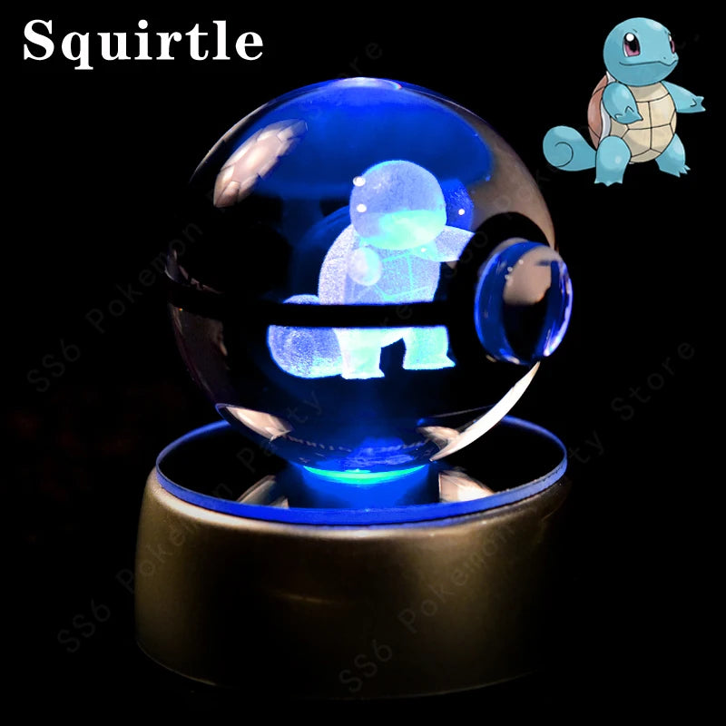 3D Crystal Ball Night Light – LED Glass Lamp with Colorful Base