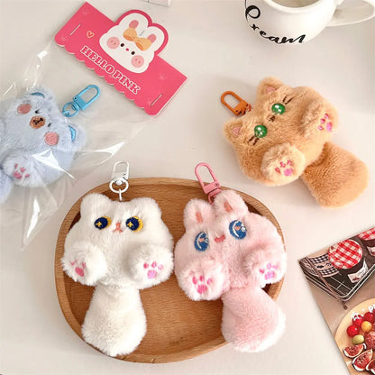 Plush Cat Bag Charm – Cute Cartoon Backpack Pendant