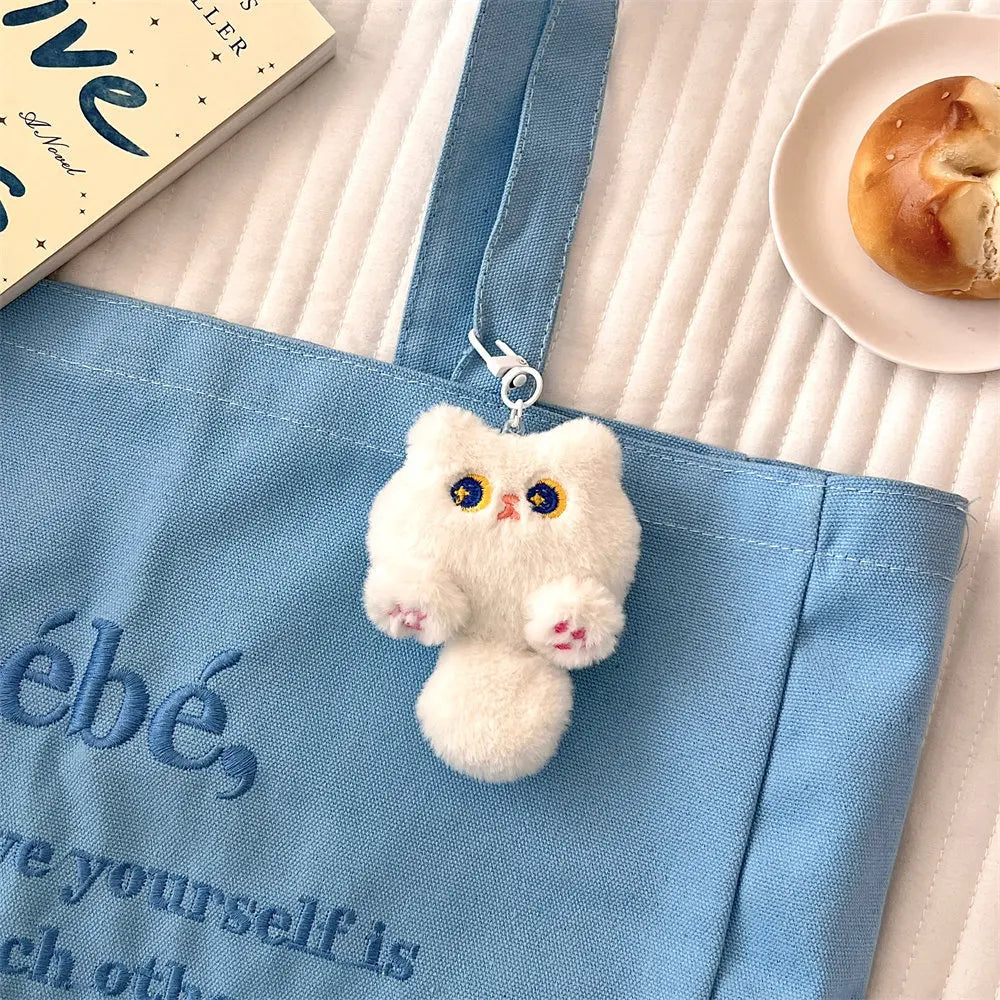 Plush Cat Bag Charm – Cute Cartoon Backpack Pendant