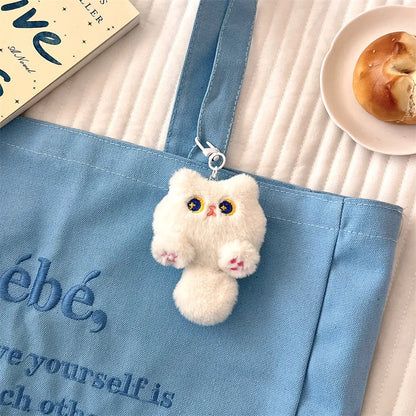 Plush Cat Bag Charm – Cute Cartoon Backpack Pendant