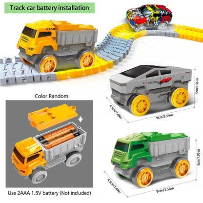 DIY Track Car Toy Electric Engineering Car Set for Kids