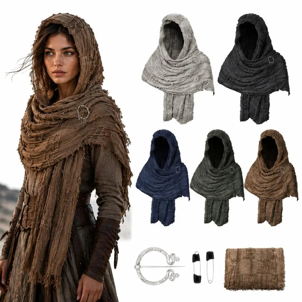Medieval Hooded Cloak Vintage Cape – Renaissance Cosplay Costume