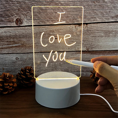 LED Message Board Night Light – USB Acrylic Write-On Lamp