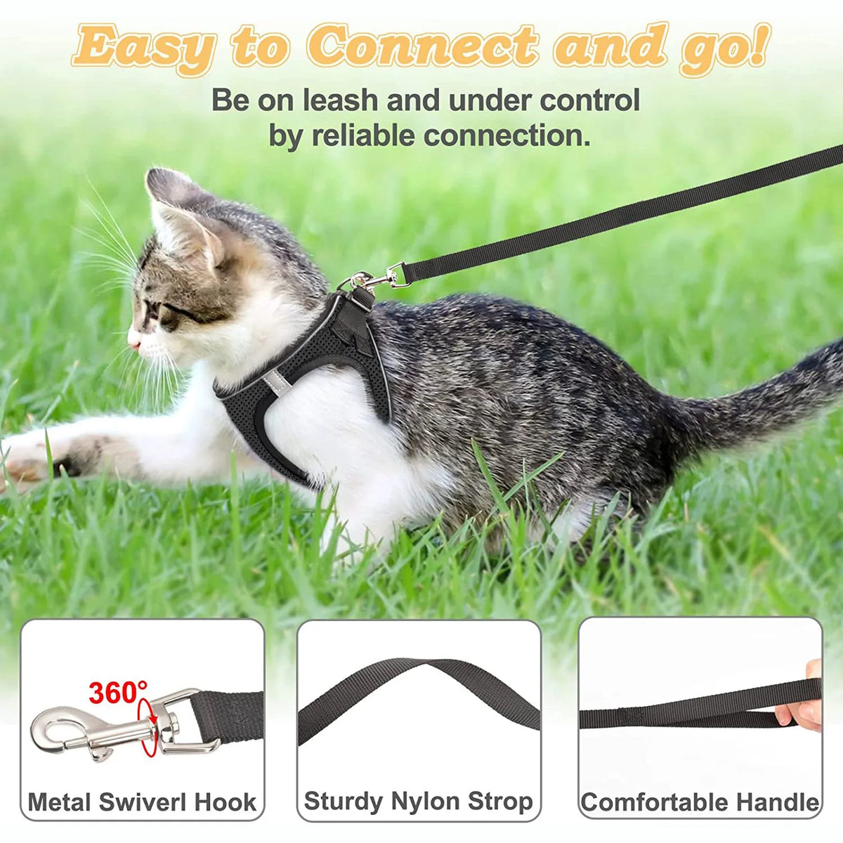 Cat Harness – Adjustable Reflective Harness for Walking