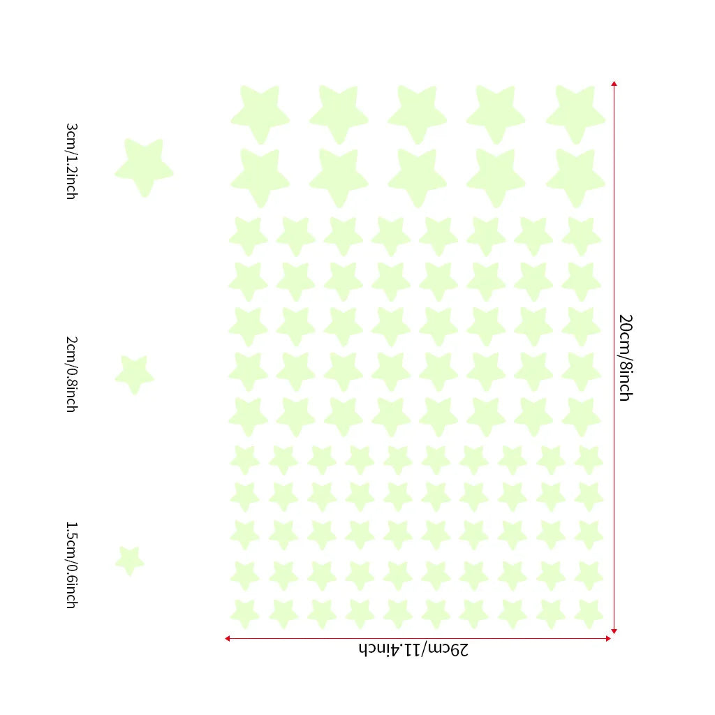 100 Glow in the Dark Star Stickers for Kids Rooms
