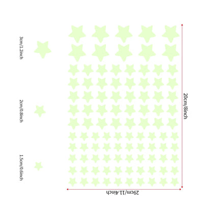 100 Glow in the Dark Star Stickers for Kids Rooms
