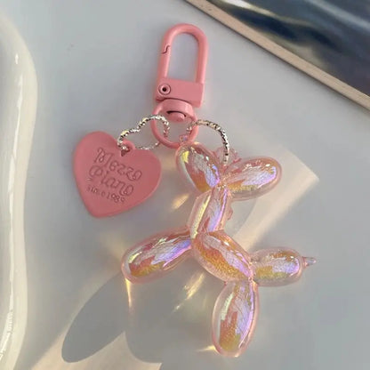 Dog Keychain Jelly Cartoon Dog Pendant Metal Bag Charm Accessory