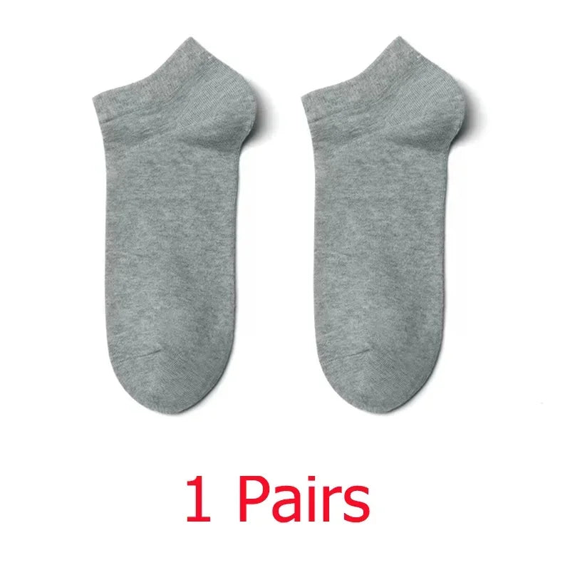 1-20pairs Wholesale Unisex Socks, Breathable Sports Socks, Solid Color Boat Socks, Comfortable Cotton Ankle Socks, White