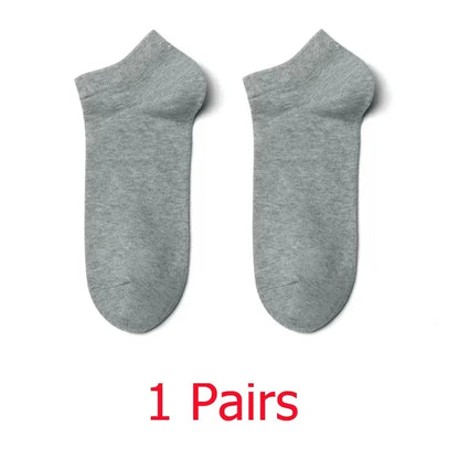 1-20pairs Wholesale Unisex Socks, Breathable Sports Socks, Solid Color Boat Socks, Comfortable Cotton Ankle Socks, White