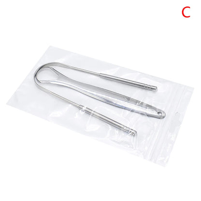 2Pcs Tongue Scraper Stainless Steel Tongue Cleaner Oral Care Hygiene Scraper Dental Oral Care Hygiene Health Care Tool