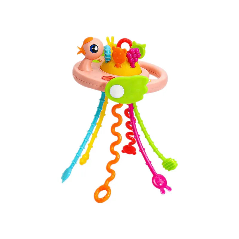 Pull String Toy – Silicone Baby Sensory Teething Montessori Toy
