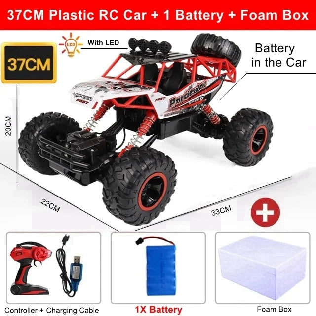 4WD RC Off-Road Climbing Truck with Suspension and LED Lights