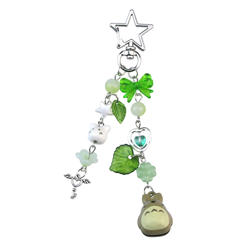 Beaded Phone Charm, Cute Bear Strawberry Chain Y2K Accessory