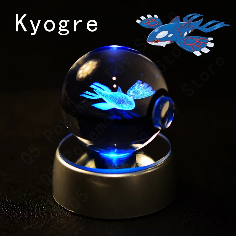 3D Crystal Ball Night Light – LED Glass Lamp with Colorful Base