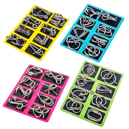 Metal Wire Puzzle Set 8-Piece Mind Brain Teaser for Kids & Adults