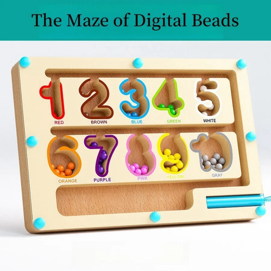Magnetic Maze Toy with Number Beads for Kids Learning and Play