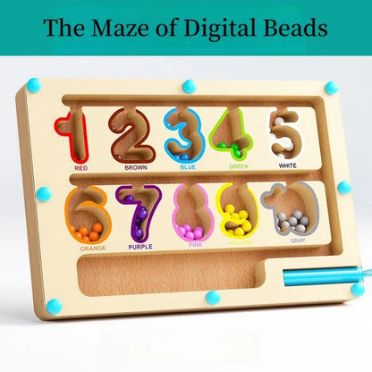 Magnetic Maze Toy with Number Beads for Kids Learning and Play