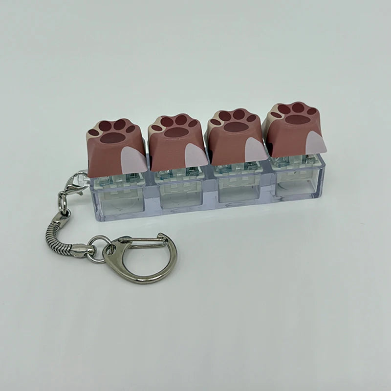 Cat Keychain – Keyboard-Style Fidget Toy with Click Sound