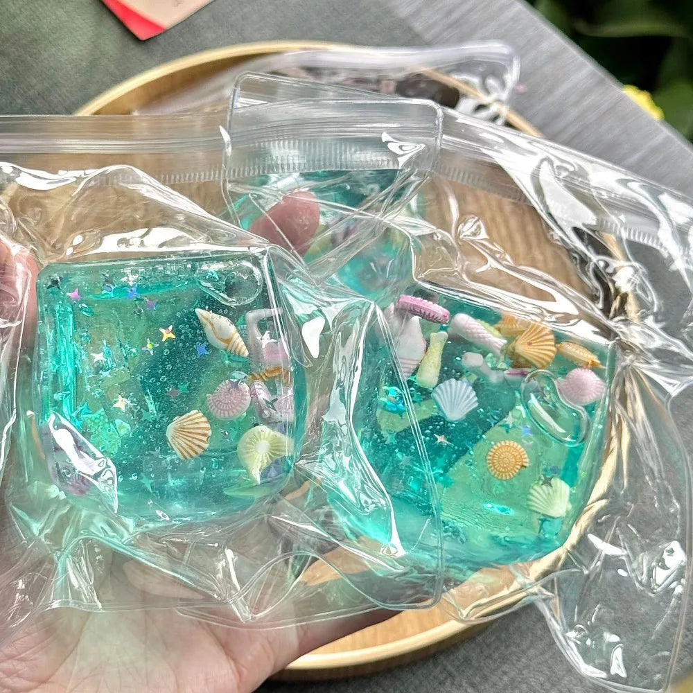 Ocean Shells Squishy Fidget Toy – Slow-Rise Sensory Squeeze Cube